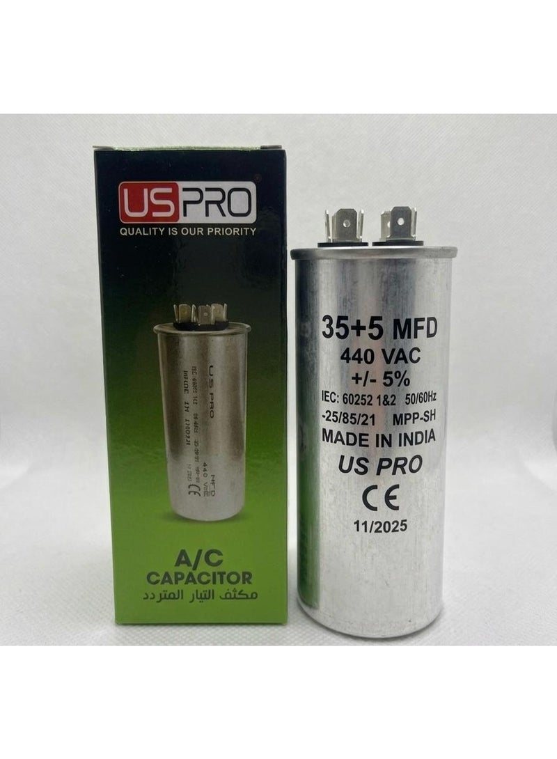A/C CAPACITOR WITH PIN 35+5 MFD