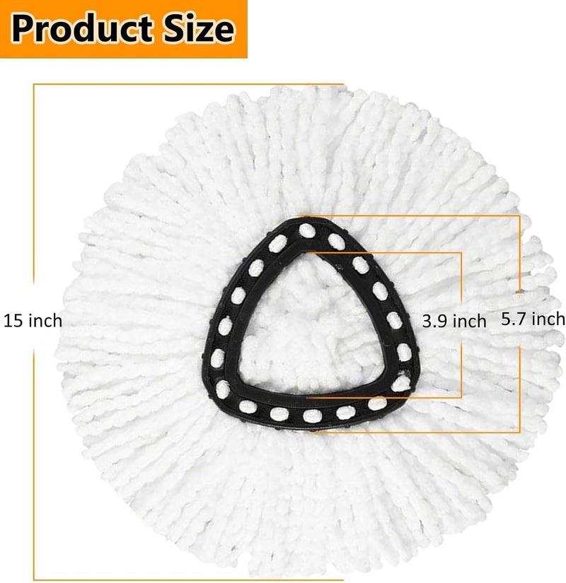 عبوة تحتوي على 16 رأس استبدال لمكنسة الدوران، رؤوس مكنسة مصنوعة من القطن الدقيق بنسبة 100%، متوافقة مع مكنسة الدوران ذات الشكل المثلثي، وملء لمكنسة الدوران بزاوية 360 درجة لتسهيل تنظيف الأرضيات في المنزل. - Image 2