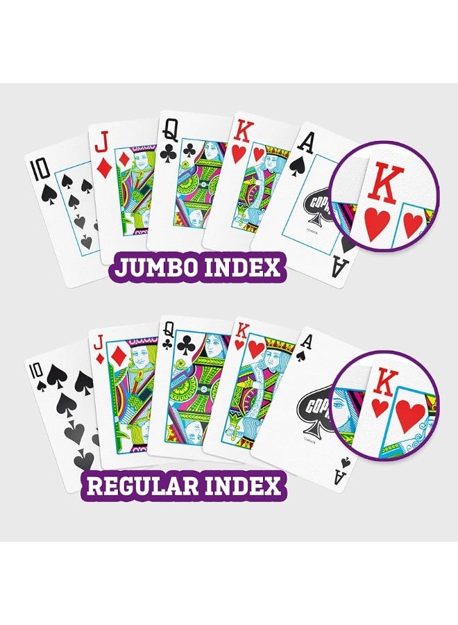 Copag 1546 Design 100% Plastic Playing Cards, Poker Size (Standard) Purple/Grey Jumbo Index (1 Set) - Image 4
