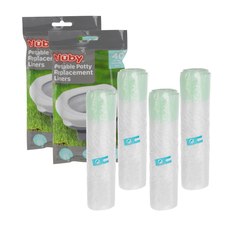 Nuby Portable Potty Replacement Liners - Disposable Potty Liners - Toddler Potty Training Essentials - 80 Count - Image 1