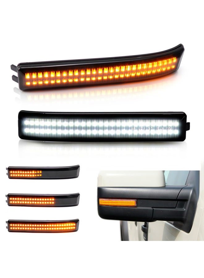 FetonAuto Sequential Switchback Side Mirror Turn Signal Lights for 2009-2014 Ford F150 and Raptor SVT, Smoked Lens LED Mirror Marker Reflector Amber Lights and White DRL - Image 1