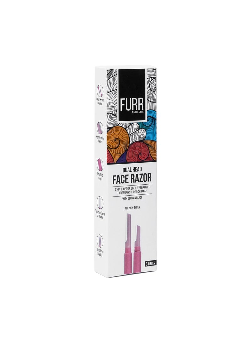 Furr شفرة وجه مزدوجة الرأس من فير للنساء، شفرات ألمانية قابلة لإعادة الاستخدام، 3 شفرات - Image 2