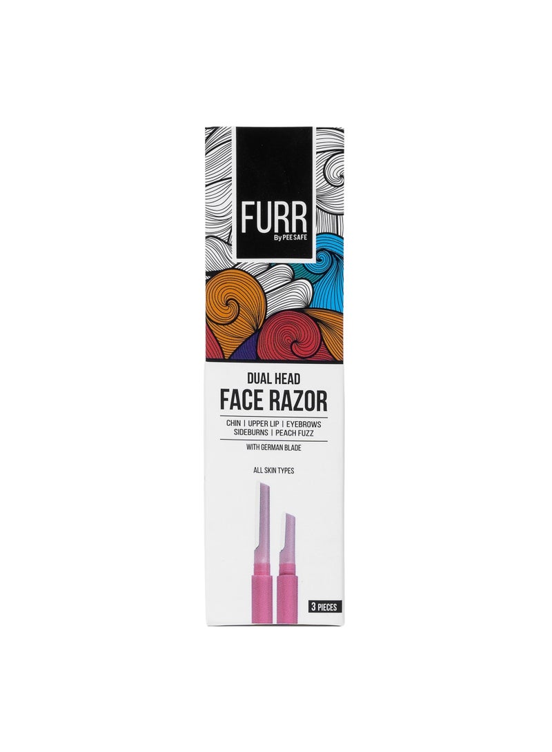 Furr شفرة وجه مزدوجة الرأس من فير للنساء، شفرات ألمانية قابلة لإعادة الاستخدام، 3 شفرات - Image 1