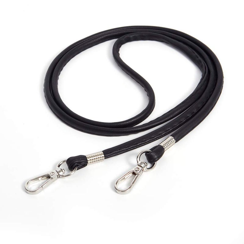 Xiazw Thin Soft PU Leather Crossbody Replacement Chain Strap for Small Bagï¼ŒPurseï¼ŒWalletï¼ŒClutchï¼ŒPhone Case (Black - Silver)