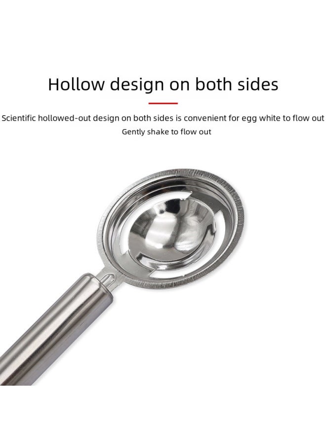 Egg Yolk Egg White Separator Stainless Steel Egg Separator Egg Separator Household Baking Egg Liquid Filter Egg Leakage Device-Specifications:Stainless Steel Round Tube Egg White Separator-Color:opp Bag  - Image 4