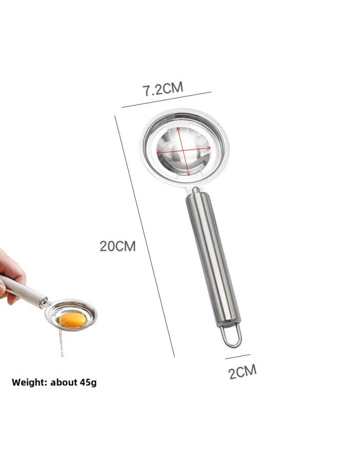 Egg Yolk Egg White Separator Stainless Steel Egg Separator Egg Separator Household Baking Egg Liquid Filter Egg Leakage Device-Specifications:Stainless Steel Round Tube Egg White Separator-Color:opp Bag  - Image 1