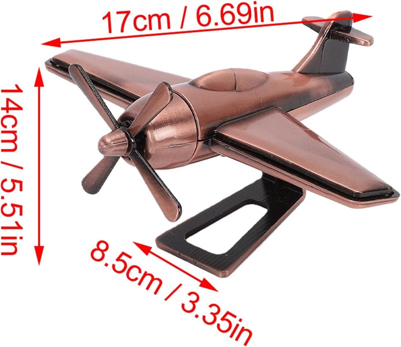ZJchao WWII Propeller Fighter Plane Model, Alloy Aircraft Display with Stand, Detailed Collectible Military Decor for Desk, Office, Home, Aviation Enthusiasts, Veterans (Red Antique) - Image 2