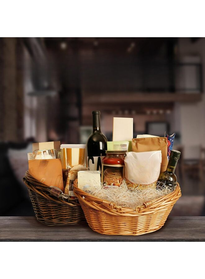 Wicker Basket with Handle - Dark Brown Hand Woven Harvest Basket, Wicker Picnic Baskets - Wicker Flower Basket for Storage, Picnics, Easter, Organizing, and More (Size : Large) - Image 5