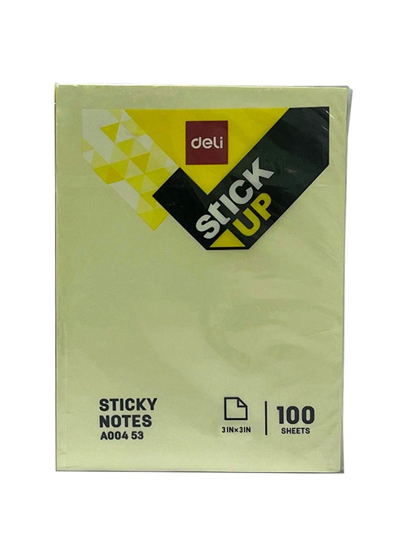 Deli Yellow Sticky Notes - 3x3 Inches 100 Sheets Per Pad   Pack of 12 - Image 1