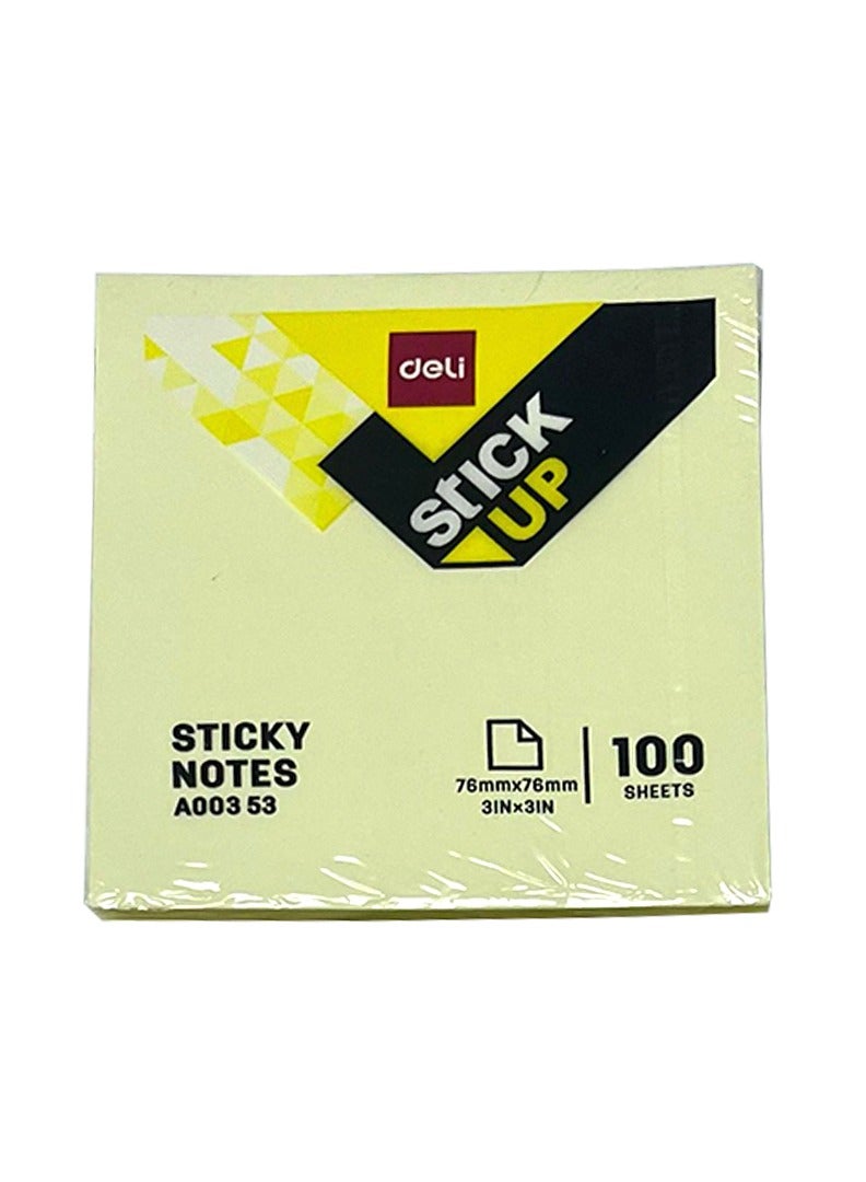 Deli Yellow Sticky Notes - 3x3 Inches 100 Sheets Per Pad   Pack of 12 - Image 2
