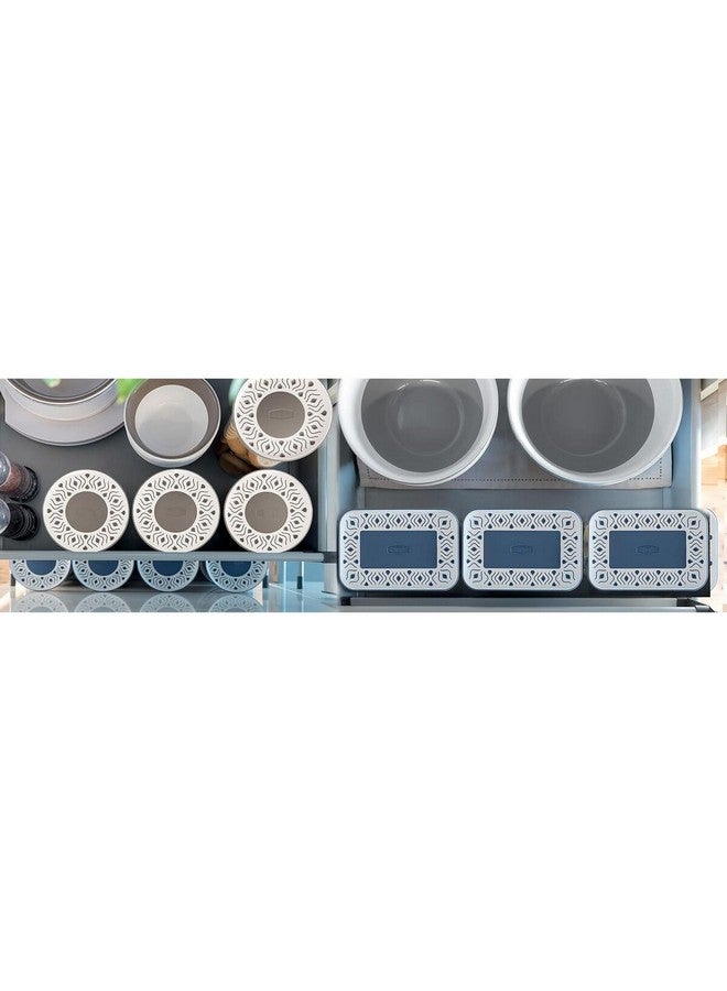 Stefanplast 3-Piece Tosca Rectangular Plastic Jar Set Clear and Blue 20 x 15.5 x 21 cm 55684 - Image 3