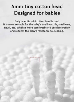 فيرستار 200 Pcs Baby Cotton Swabs, Double-ended Paper Cotton Buds with Ear Scoop and Spiral, for Personal Care and Cleaning  - Image 4