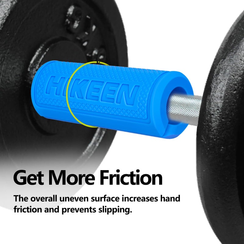 Hikeen Thick Bar Dumbbell Grips, Non Slip Hard Rubber Barbell Grips for Weight Lifting, Muscle Building - 1.77" Outer Diameter - Image 2