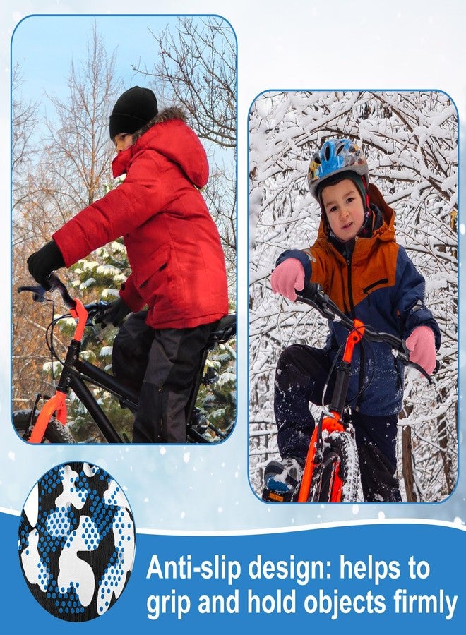 Evervibe 8 Pack Kids Beanie Hats and Gloves Set Knitted Beanies Hat Warm Stretch Gripper Gloves Winter Hats for Boys Girls, Pastel, 5-11 Years - Image 4