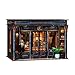 IBOHEYE DIY Book Nook Kit DIY Miniature Dollhouse Kit 3D Wooden Puzzles Gentlemans Clothing Store Tiny House Bookshelf Decor with LED Gift for Adults Teens Golden Section Line - Image 2