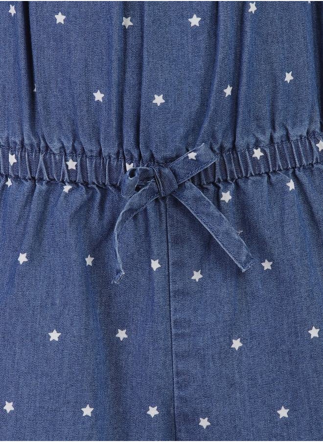 Styli - Polka Dot Denim Look Romper - Image 1