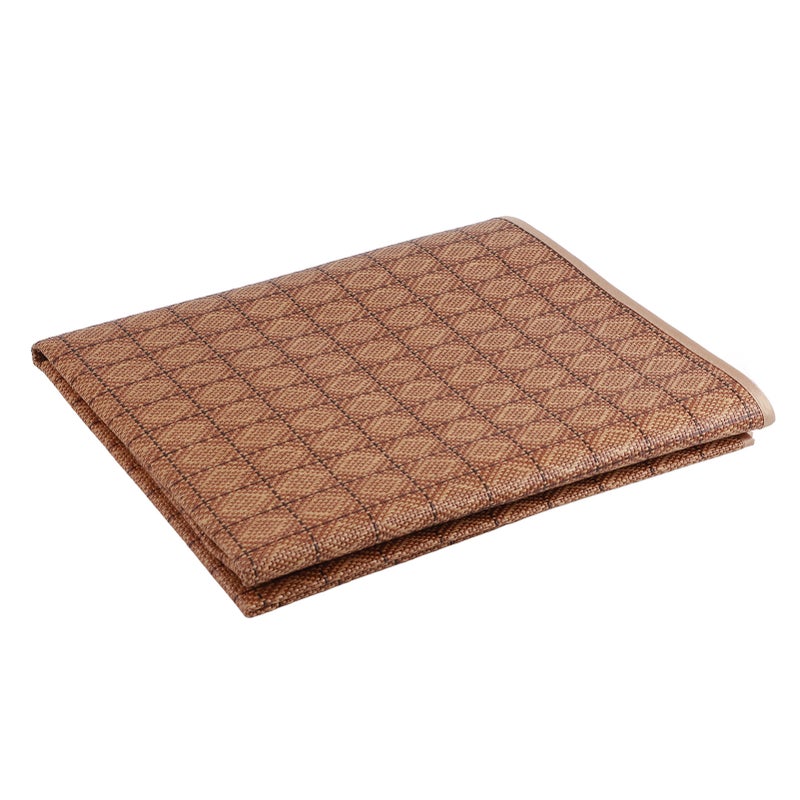 Home Textile Rattan Mat Grid Fitted Sheet Set Summer Cool Bed Cover (80*195cm Pillowcase*1) - Image 2