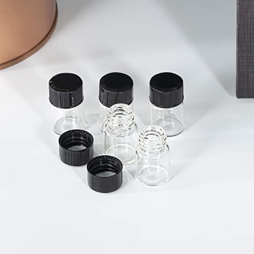 BKMAMLAB 2ml Clear Small Glass Vials 100pcs with Screw Caps100pcs - Image 3