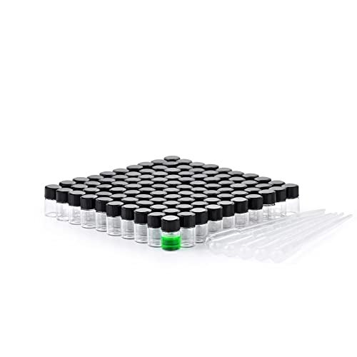 BKMAMLAB 2ml Clear Small Glass Vials 100pcs with Screw Caps100pcs - Image 1