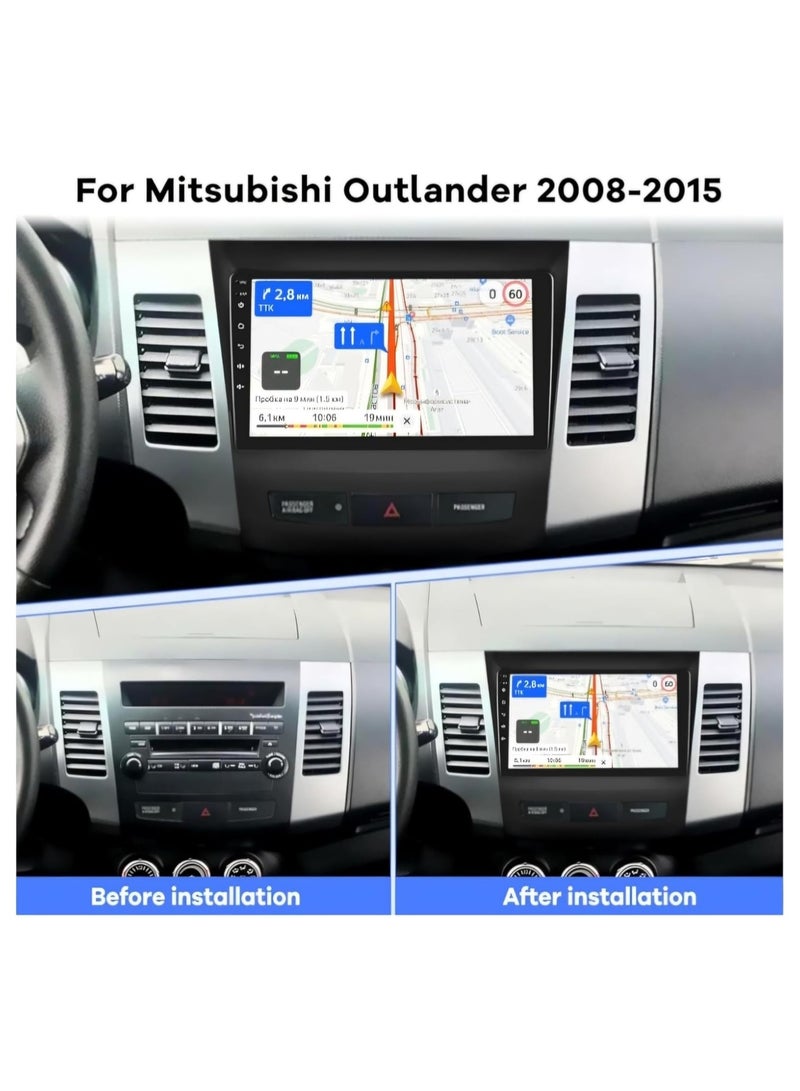 Generic Android 9 system, 9 inches, 2GB + 32GB, Bluetooth - Wi Fi - Mirror Link - GPS Navigation - FM Radio - Mitsubishi Outlander 2008 to 2015 with free rear camera.  - Image 3