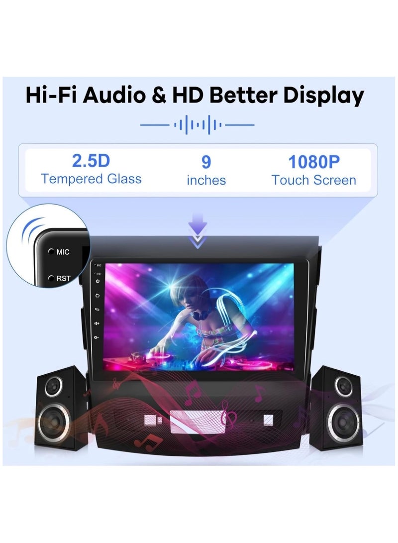 Generic Android 9 system, 9 inches, 2GB + 32GB, Bluetooth - Wi Fi - Mirror Link - GPS Navigation - FM Radio - Mitsubishi Outlander 2008 to 2015 with free rear camera.  - Image 5