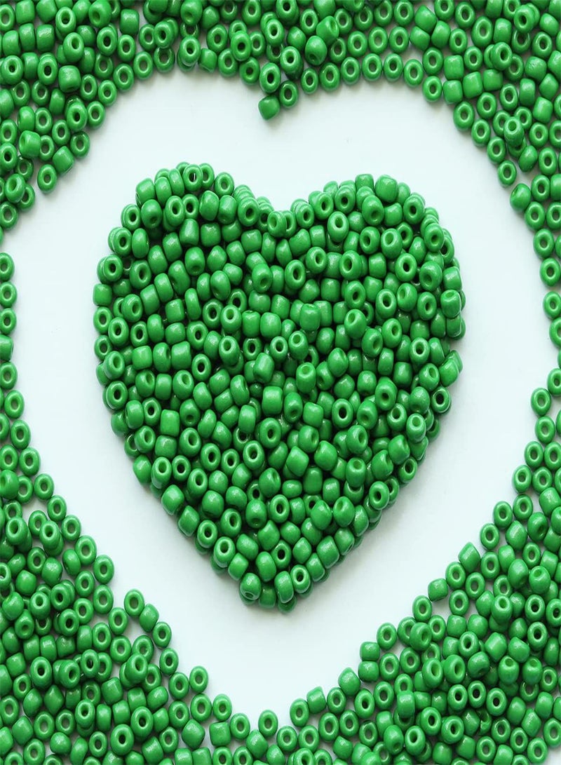 GGOOT Bulk 4mm Green Seed Beads for Jewelry Making 110 grams About 160pcs,6/0 Glass Craft Beads for Making Earrings, Bracelets, Pendants, Waist Jewelry, DIY Handmade Seed Beads  - Image 1