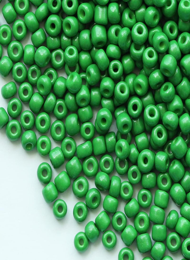 GGOOT Bulk 4mm Green Seed Beads for Jewelry Making 110 grams About 160pcs,6/0 Glass Craft Beads for Making Earrings, Bracelets, Pendants, Waist Jewelry, DIY Handmade Seed Beads  - Image 2