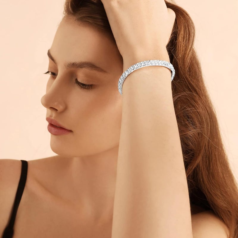 Zealmer Sparkle Multicolor Rhinestone Stackable Stretch Bracelets for Women - Image 4