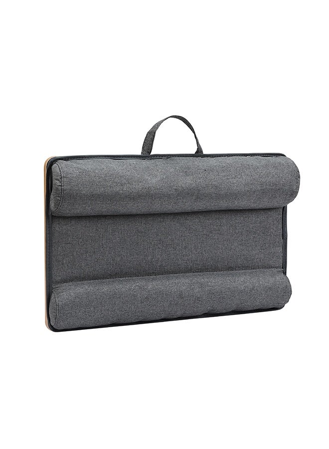 LAWAZIM Laptop Folding Table With Mouse Pad - Black Color - Lap Desk with Pillow Cushion, Device Slots, Wrist Support, and Carry Handle -Ideal for Bed, Couch, Studying, Writing, Reading, and Working - Image 3