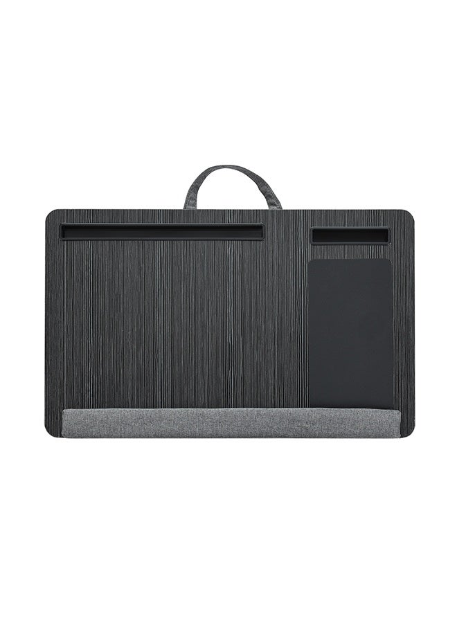 LAWAZIM Laptop Folding Table With Mouse Pad - Black Color - Lap Desk with Pillow Cushion, Device Slots, Wrist Support, and Carry Handle -Ideal for Bed, Couch, Studying, Writing, Reading, and Working - Image 5