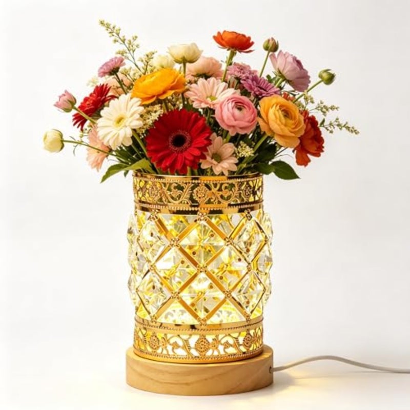 LED Crystal Night Light Multi-Purpose Organizer for Pens, Makeup Brushes and Fragrant Stones - Image 2