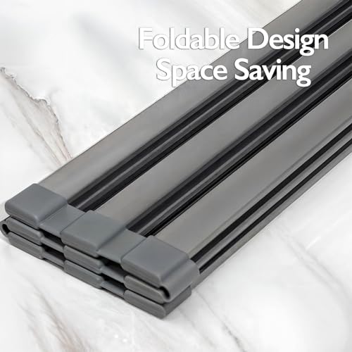 Mistifi Large Rollable Dish Drying RackOver The Sink Drying Rack Sink Cover Kitchen Sink Accessories Kitchen Rolling up alluminum Drainer FoldableRollableBlack 179x13 - Image 3