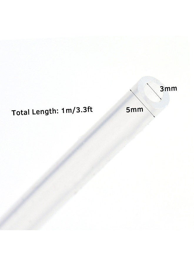 Generic - Transparent Food Grade Silicone Tube Flexible Hose Pipe Silicone Tubing for Dosing Pump Peristaltic Pump for Aquarium Lab Chemical Analytical Water Liquid 1M Long, 3mm*5mm - Image 1