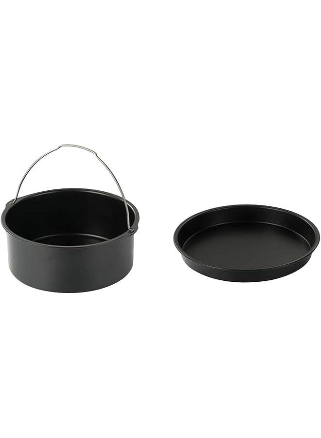 S-TOP 2pcs/set Universal Air Fryer Accessory set Steel Pizza Pan Baking Cake Barrel For Gourmia - Image 1