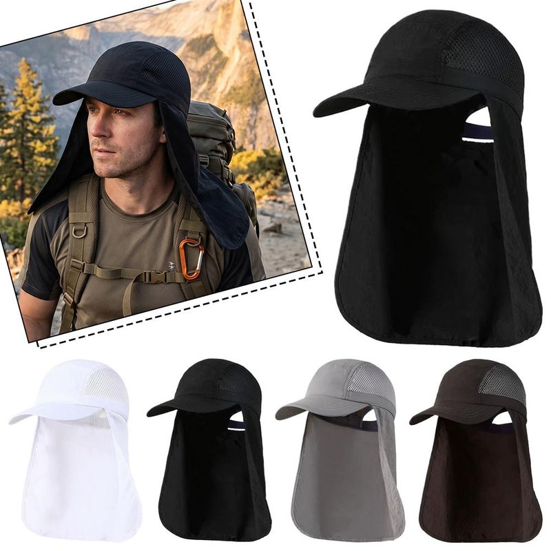 Sunscreen hat, summer outdoor quick-drying fishing hat, neck protector, hiking cap, UV protection, waterproof baseball cap - Image 2