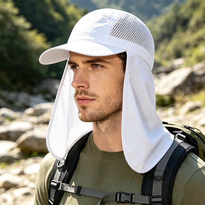 Sunscreen hat, summer outdoor quick-drying fishing hat, neck protector, hiking cap, UV protection, waterproof baseball cap - Image 4
