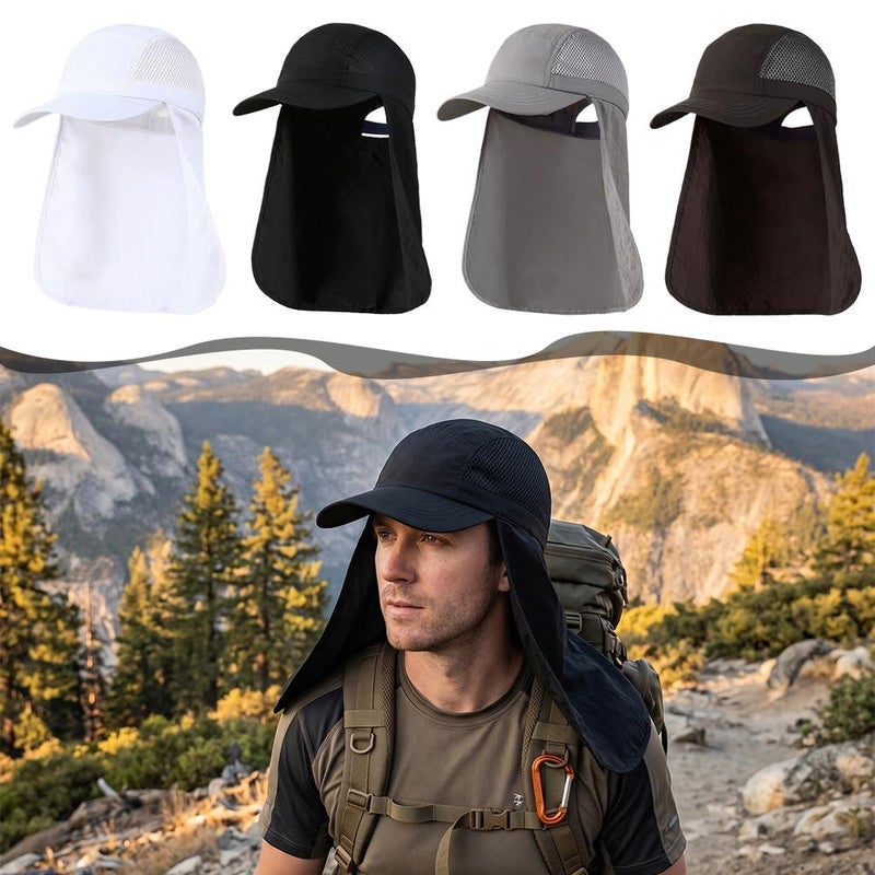 Sunscreen hat, summer outdoor quick-drying fishing hat, neck protector, hiking cap, UV protection, waterproof baseball cap - Image 3