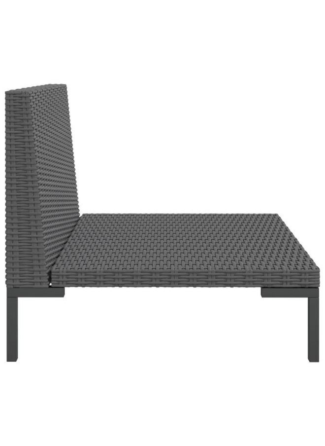 vidaxl - vidaXL Garden Sofa with Cushions Half Round Poly Rattan - Image 1