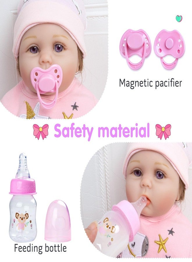 Pedolltree Reborn Baby Dolls Clothes Girl Unicorn Theme Outfit Accessories 13 Pcs for 17-22 Inch Reborn Dolls Newborn Baby Girl with Pink Unicorn Backpack - Image 2