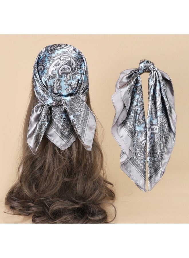 Satin Simulated Silk Head Scarves for Women 5 Pack 60x60cm Square Bandanas Ideal for Daily Wear Hair Styling Travel and Outfit Accessorizing Secures Messy Hair or Covers Hair Roots for A Neat Elegant Look - Image 4