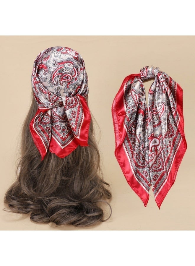 Satin Simulated Silk Head Scarves for Women 5 Pack 60x60cm Square Bandanas Ideal for Daily Wear Hair Styling Travel and Outfit Accessorizing Secures Messy Hair or Covers Hair Roots for A Neat Elegant Look - Image 3