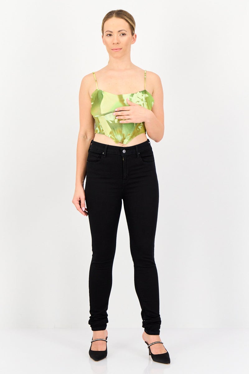 Bershka بلوزة نسائية بدون أكمام بتصميم مربع العنق، متعددة الألوان - Image 4