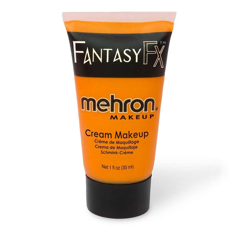 Mehron Makeup Fantasy FX Cream Makeup | Water Based | Halloween | Orange Face & Body Paint For Adults 1 fl oz (30ml) (ORANGE) - Image 1