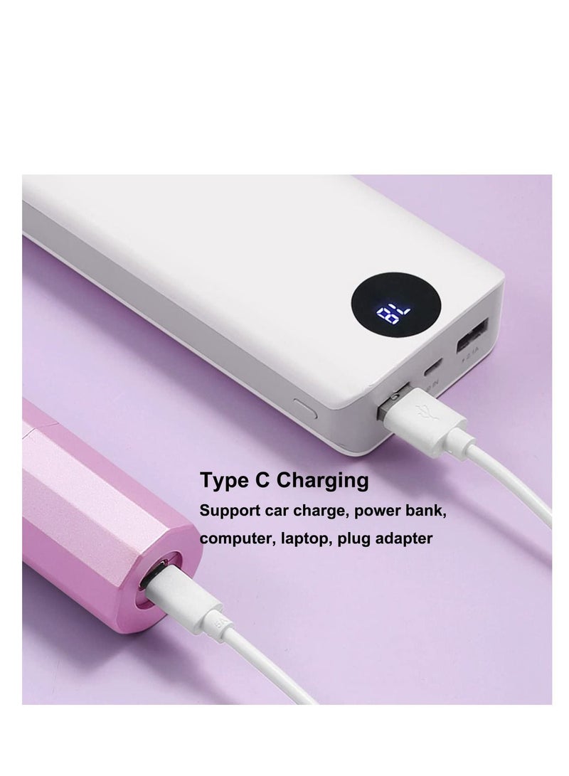 Excefore Portable Cordless Hair Straightening Brush, with 3 Levels Temperature Auto-Off Anti-Scald Function, Travel Curler Styler, USB C or TypeC Rechargeable Electric Wireless Hair Straightener Comb - Image 4