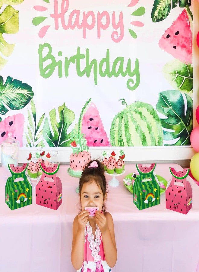 Caoekego Cartoon Melon Birthday Party Supplies Goodie Bags 16 Pcs, Candy Gift Boxes for Kids Boys Girls Watermelon One In a Melon Party Decorations Favors - Image 2