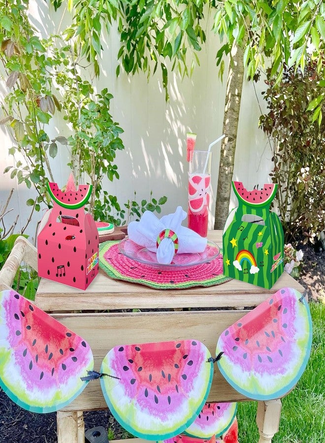 Caoekego Cartoon Melon Birthday Party Supplies Goodie Bags 16 Pcs, Candy Gift Boxes for Kids Boys Girls Watermelon One In a Melon Party Decorations Favors - Image 5