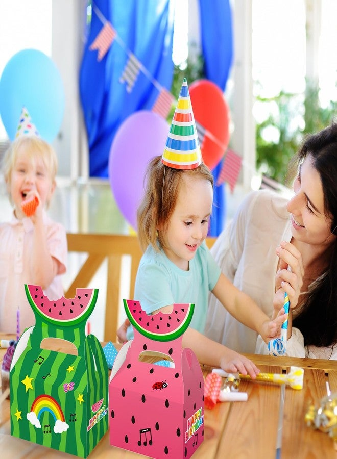 Caoekego Cartoon Melon Birthday Party Supplies Goodie Bags 16 Pcs, Candy Gift Boxes for Kids Boys Girls Watermelon One In a Melon Party Decorations Favors - Image 3