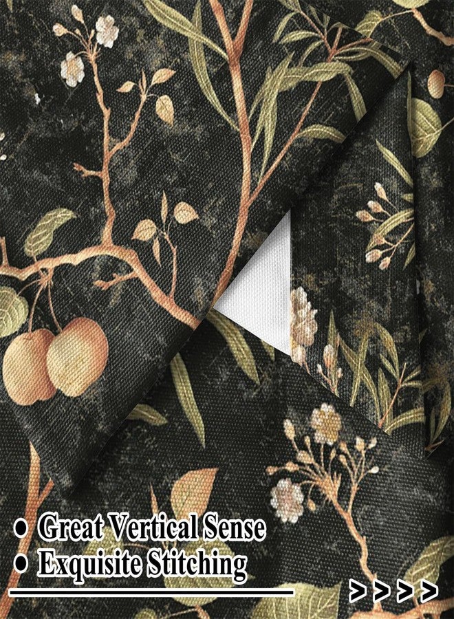 Renaiss 42 x 18 Inch Bird Branch Valance for Windows Ripe Fruit Privacy Rod Pocket Window Treatment Topper Valance Farmhouse Decorative Short Curtain Valances for Kitchen Living Room Bedroom Black - Image 4