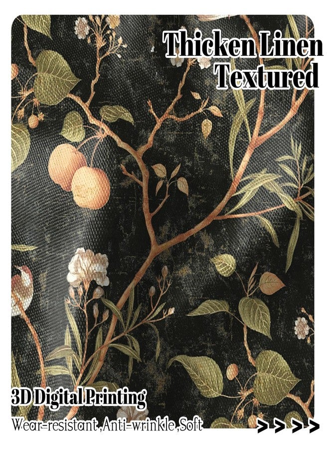 Renaiss 42 x 18 Inch Bird Branch Valance for Windows Ripe Fruit Privacy Rod Pocket Window Treatment Topper Valance Farmhouse Decorative Short Curtain Valances for Kitchen Living Room Bedroom Black - Image 2