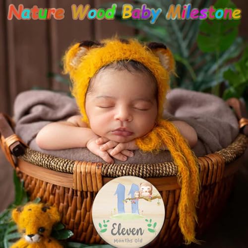 RORANIC Baby Monthly Milestone Cards for Newborn Girl or Boy,Monthly Baby Milestone Newborn Sign Baby Month Anniversary Cards,Baby Shower Cards Come with Organza Gift Bag (Milestone Blocks) - Image 4